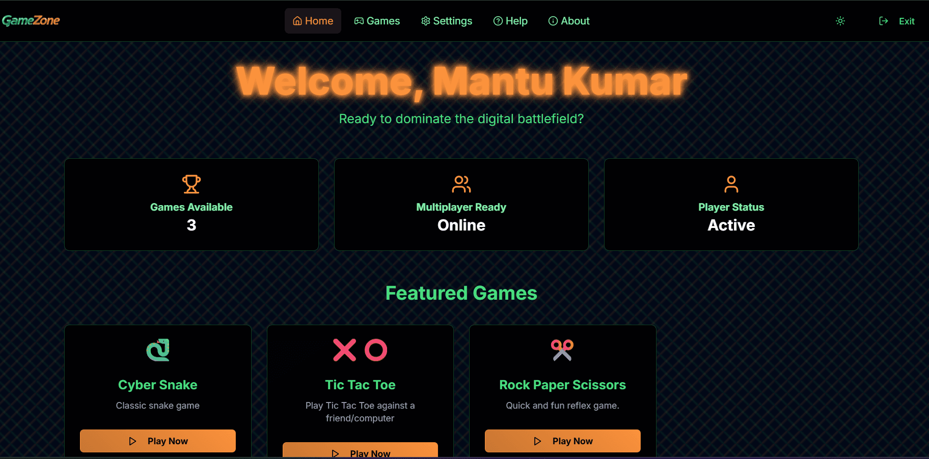 GameZone : Multiplayer games